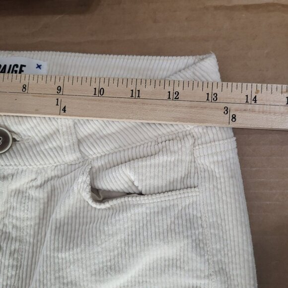 PAIGE Womens SZ 25 Hoxton Ankle Corduroy Pants Cream - Picture 9 of 15